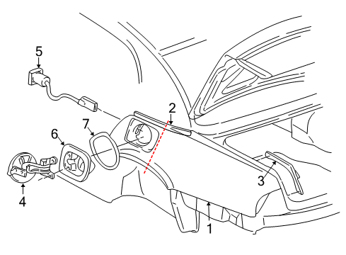 2003 Buick Park Avenue Quarter Panel & Components Diagram