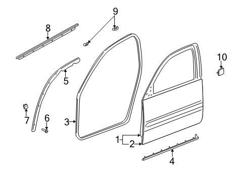 2000 Buick LeSabre Front Door Diagram