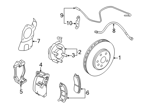 2011 Cadillac CTS Front Brakes Diagram 8 - Thumbnail
