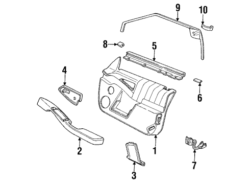 1994 Pontiac Grand Prix Armrest, Driver Side Diagram for 10169295