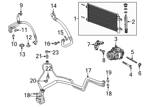 2016 Buick Encore A/C Condenser, Compressor & Lines Diagram