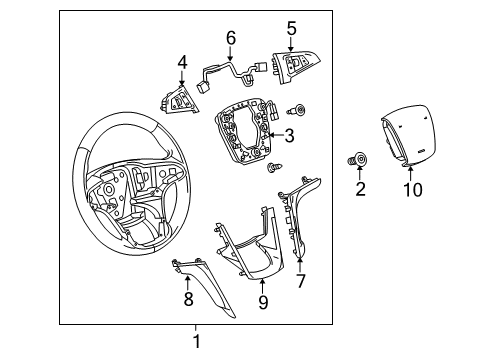 2012 Chevy Equinox Steering Wheel, Black Diagram for 23290599