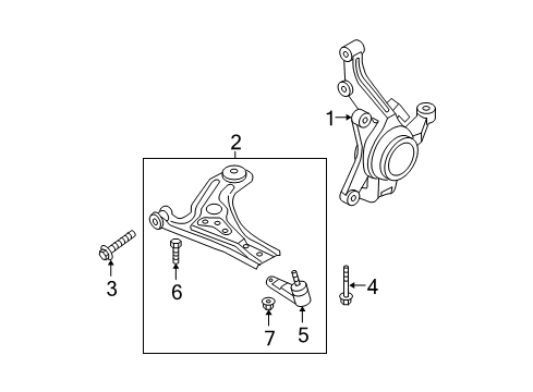 2004 Chevy Aveo Lower Control Arm Front Bolt Diagram for 94501160