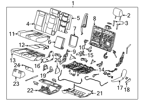 2017 Cadillac Escalade Second Row Seats Diagram 6 - Thumbnail