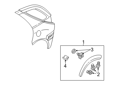 2002 Buick Rendezvous Exterior Trim - Quarter Panel Diagram