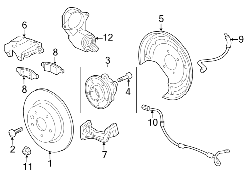 2018 Chevy Equinox ABS Sensor, Front Diagram for 84449199