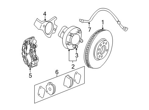 2010 Chevy Corvette Rotor, Front Diagram for 84023643