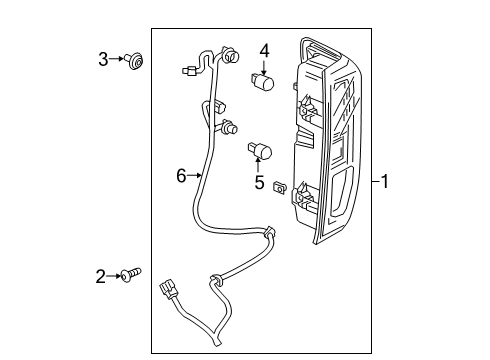 2021 GMC Sierra 1500 Tail Lamp Assembly, Rear Passenger Side Diagram for 85115886