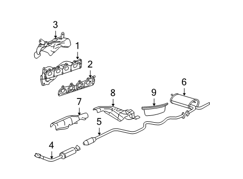 2005 Chevy Classic Exhaust Components, Exhaust Manifold Diagram