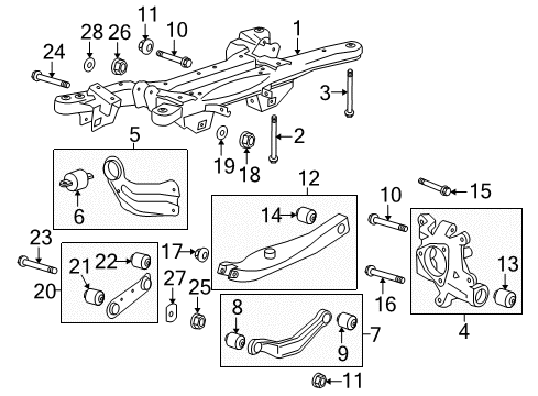 2012 Buick LaCrosse Rear Suspension, Control Arm Diagram 3 - Thumbnail