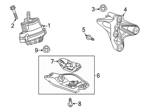 2023 Cadillac CT4 Mount Bracket, Driver Side Diagram for 84146175