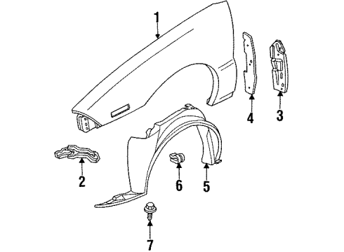 1995 Oldsmobile Achieva Fender & Components Diagram