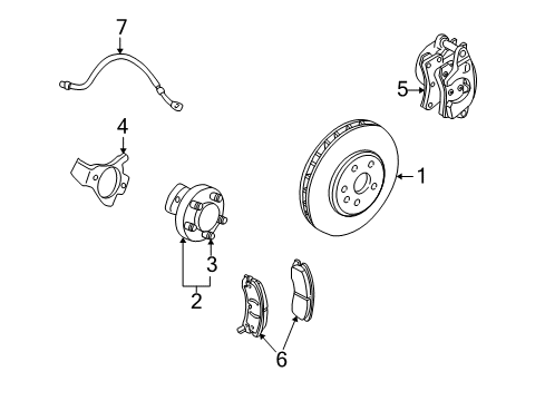 2007 Cadillac XLR Brake Components Diagram