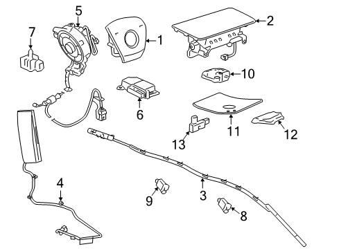 2007 Cadillac Escalade EXT Air Bag Components Diagram