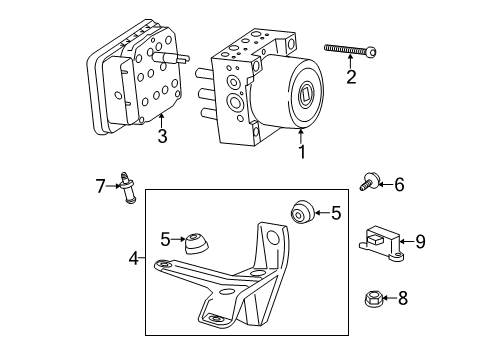2014 Cadillac CTS ABS Control Unit Bolt Diagram for 25854972