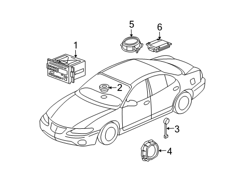 2009 Buick LaCrosse Front Driver Speaker Diagram for 25896307