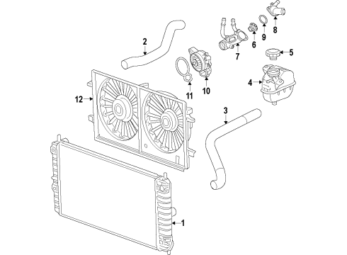 2008 Chevy Malibu Fan Blade, Green Line Diagram for 15788745