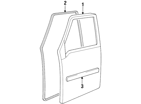 1998 Chevy Tracker Center Molding, Outer Driver Side Diagram for 30015353