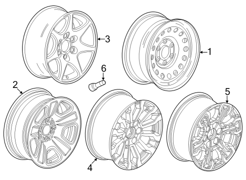 2023 Chevy Silverado 1500 Spare Wheel, Rear, Carbon Diagram for 85157261