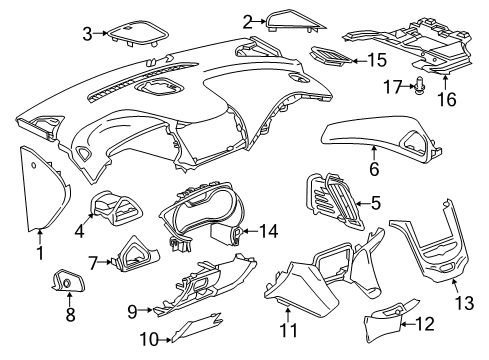 2018 Chevy Cruze Cluster & Switches, Instrument Panel Diagram 3 - Thumbnail