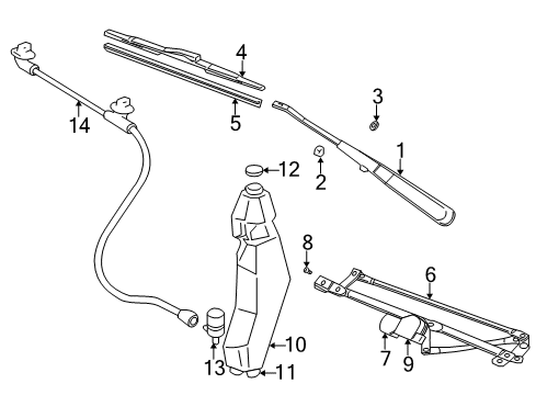 1997 Chevy Express 2500 Wiper & Washer Components Diagram
