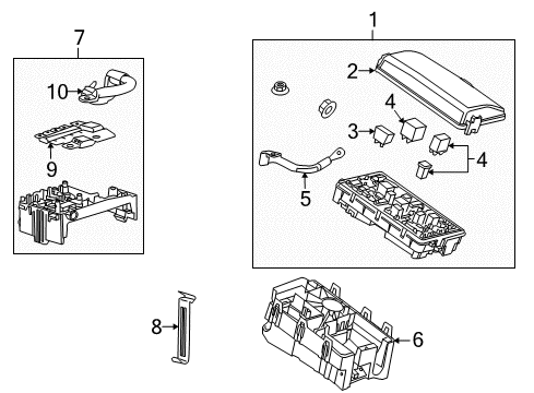 2010 Cadillac SRX Fuse & Relay Box Diagram for 20819065