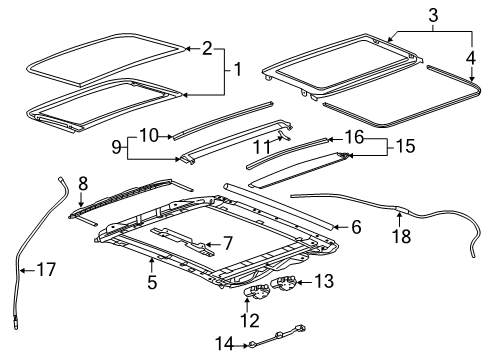 2014 Cadillac XTS Sunroof Diagram