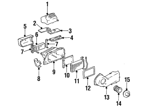 1992 Buick Century A/C Evaporator & Heater Components Diagram