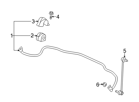 2016 Buick LaCrosse Stabilizer Bar & Components - Front Diagram