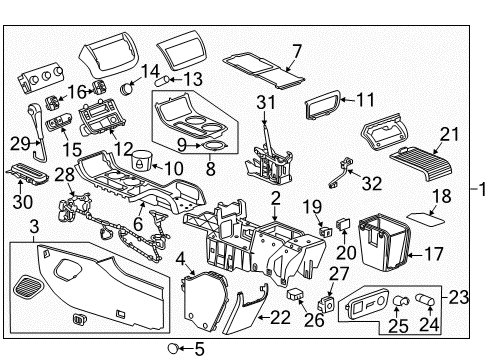 2012 Chevy Traverse Center Console Diagram