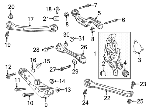 2022 Buick Envision Lower Control Arm Bolt Diagram for 11611841