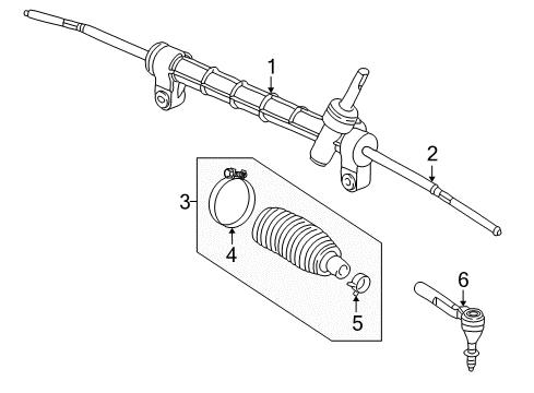 2007 Saturn Aura Steering Column & Wheel, Steering Gear & Linkage Diagram 4 - Thumbnail