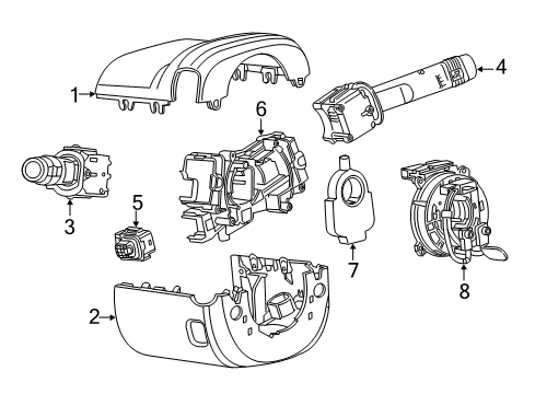 2017 Chevy Corvette Shroud, Switches & Levers Diagram