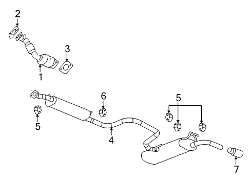 2007 Saturn Aura Muffler & Pipe Diagram for 25844221
