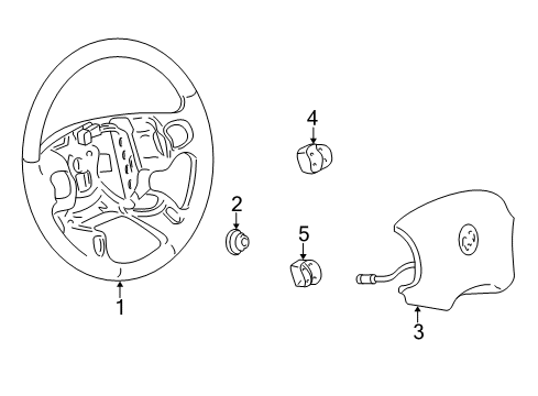 2004 Pontiac Bonneville Steering Wheel, Gray Diagram for 25768339