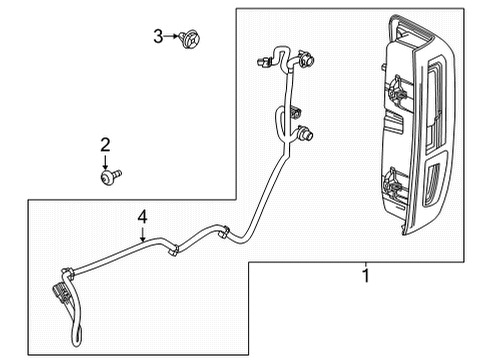 2024 GMC Sierra 3500 HD Tail Lamp, Rear Passenger Side Diagram for 86551689