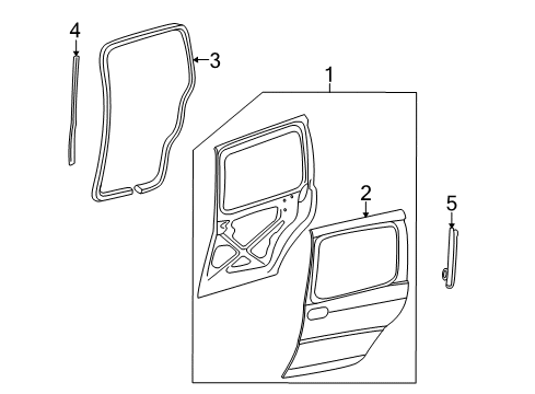 2007 Chevy Uplander Side Loading Door - Door & Components Diagram 2 - Thumbnail