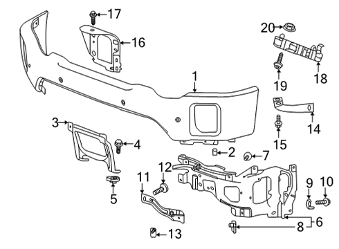 2020 GMC Sierra 2500 HD Bumper & Components - Front Diagram