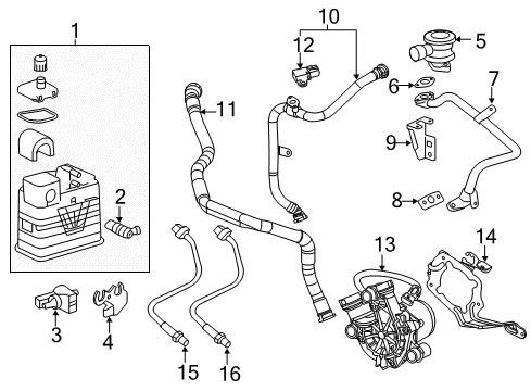 Sensor, Emission Control System Diagram for 12787705