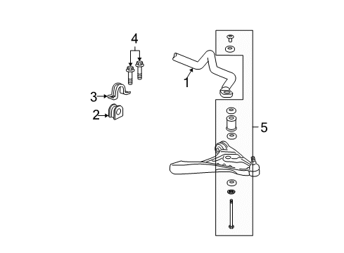 2011 Buick Lucerne Stabilizer Bar & Components - Front Diagram