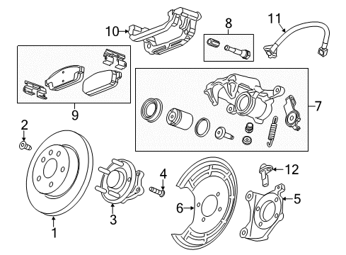 2013 Chevy Sonic ABS Sensor, Rear Passenger Side Diagram for 42427547