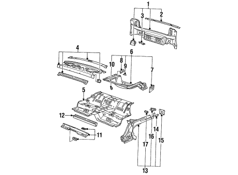 1992 Saturn SC Rear Panel Diagram for 21126058