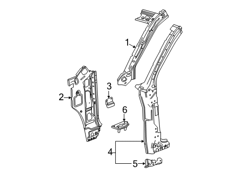 2017 Chevy Silverado 2500 HD Hinge Pillar Diagram 3 - Thumbnail