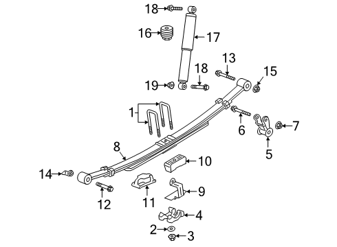 2019 GMC Sierra 1500 Leaf Spring Diagram for 84754052