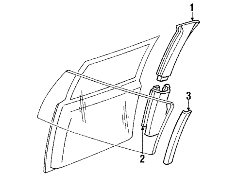 1990 Cadillac DeVille Interior Trim - Pillars, Rocker & Floor Diagram