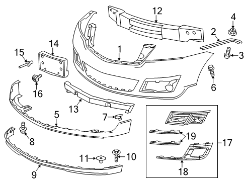 2016 Chevy Traverse Front Bumper Diagram