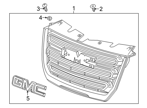 2016 GMC Terrain Grille & Components Diagram