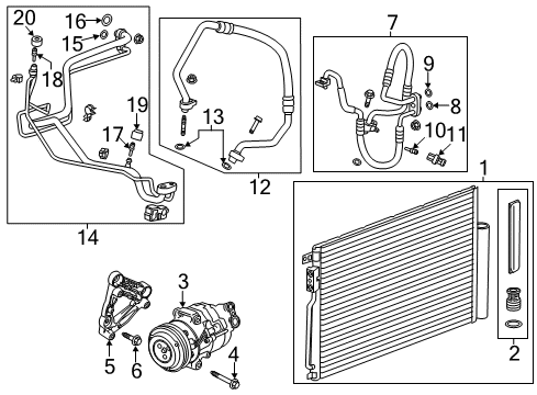 2014 Buick Encore A/C Condenser, Compressor & Lines Diagram