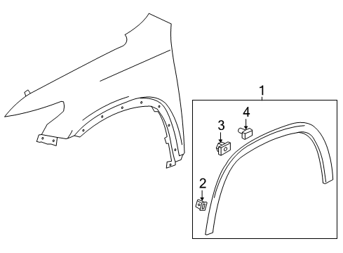 2019 Chevy Traverse Exterior Trim - Fender Diagram