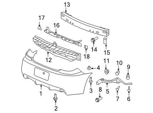 2008 Pontiac G6 Bumper Cover, Rear Diagram for 25876637